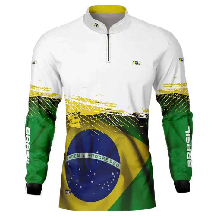 Camisa GG Agro Brk Brasil Branca com Proteção Solar UV50+