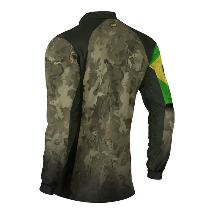Camisa G Agro Brk Camuflada Bandeira do Brasil com Proteção Solar UV50+