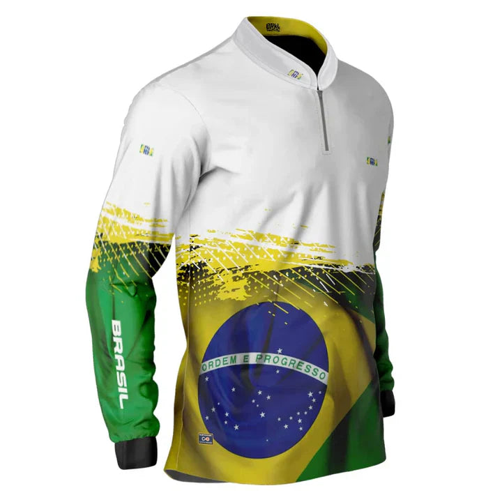 Camisa M Agro Brk Brasil Branca com Proteção Solar UV50+