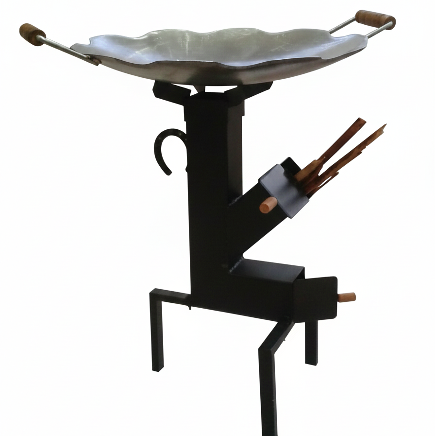 Kit Tacho 52cm + Suporte a Lenha/Carvão