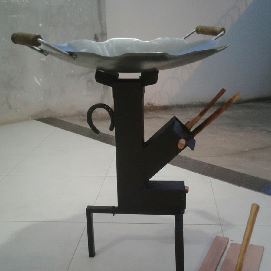 Kit Tacho 52cm + Suporte a Lenha/Carvão