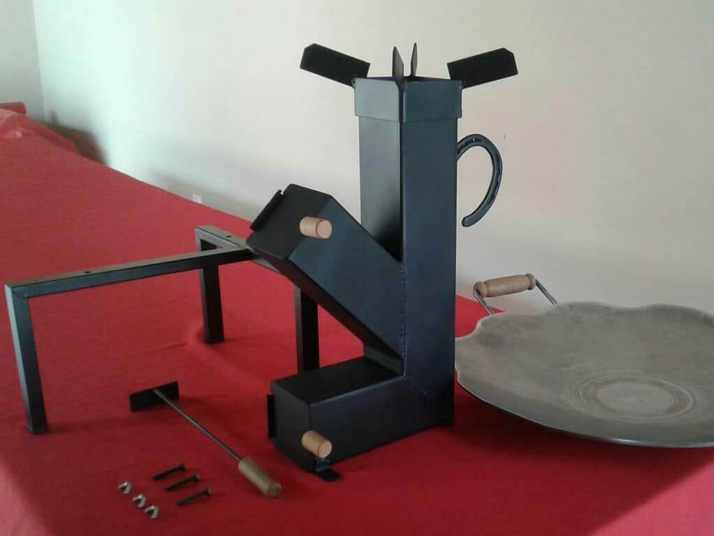 Kit Tacho 52cm + Suporte a Lenha/Carvão