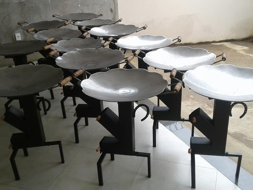 Kit Tacho 52cm + Suporte a Lenha/Carvão