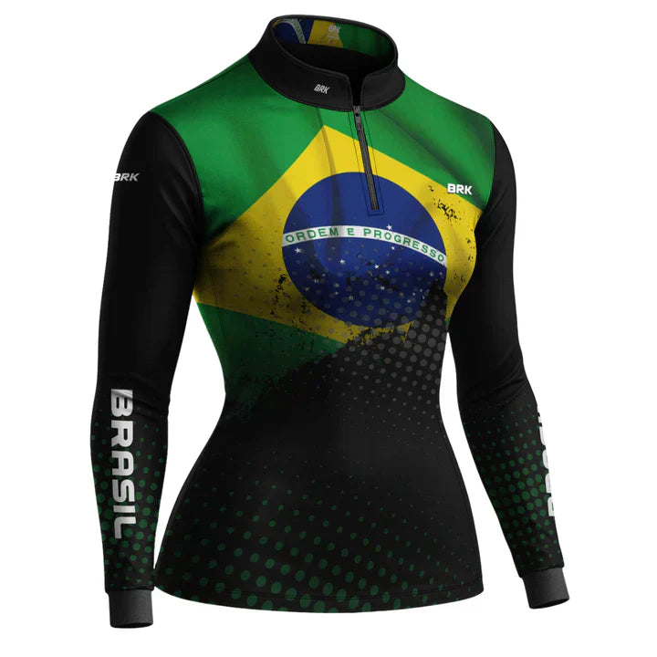 Camisa P Agro Feminina Brk Brasil com Proteção Solar UV50+