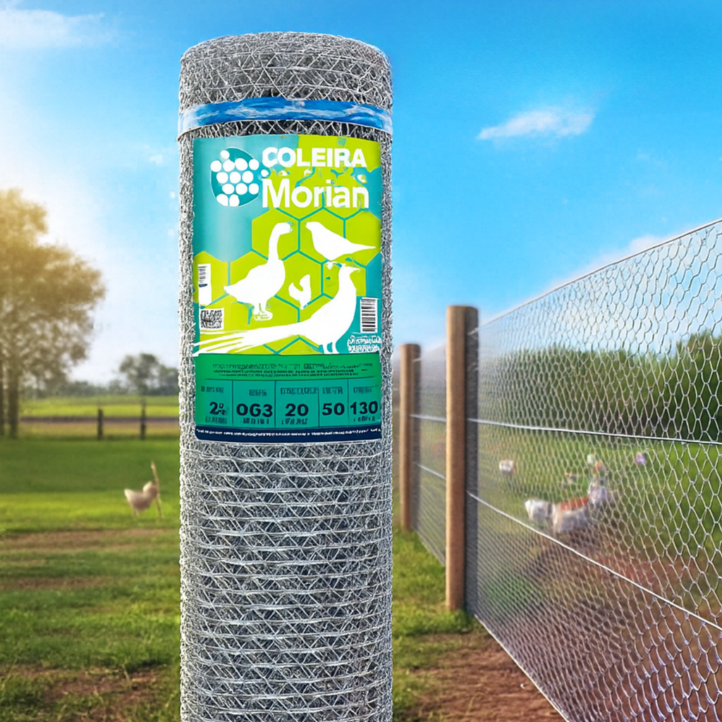Tela Galinheiro 1,80 m x 50 m Galvanizada Resistente Fio 23 2 polegadas